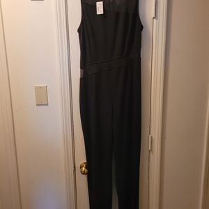 Black mesh jumpsuit